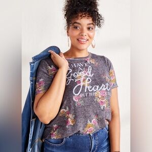 Maurices XXL Floral Graphic Tee - Gray